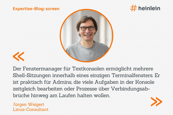 Sitzungsverwaltung mit screen | Heinlein Support GmbH